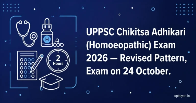 UPPSC Chikitsa Adhikari Homoeopathic exam date