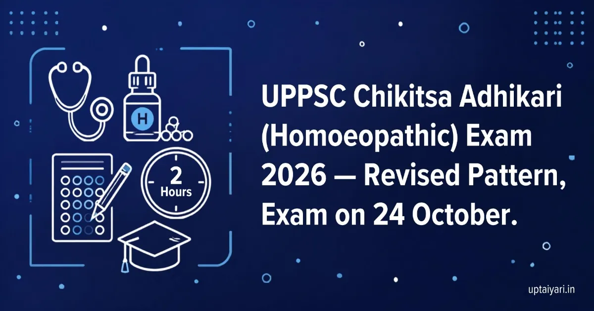 UPPSC Chikitsa Adhikari Homoeopathic exam date