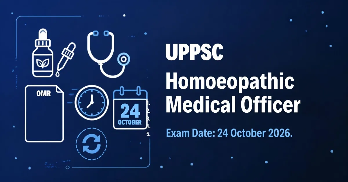 UPPSC Homoeopathic Medical Officer Exam Date 2026
