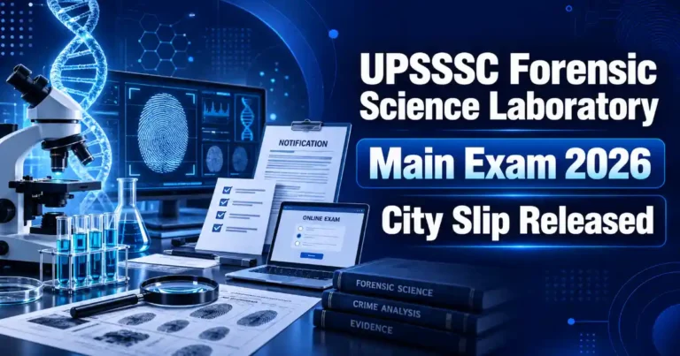 UPSSSC Forensic Science Laboratory Main Exam 2026
