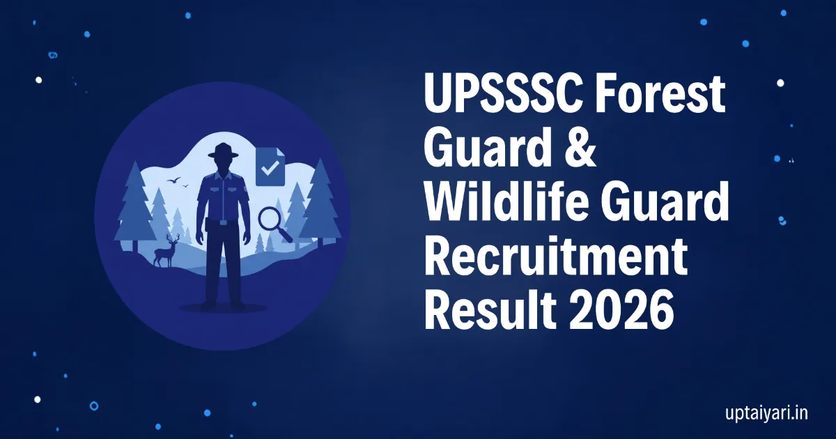 UPSSSC Forest Guard & Wildlife Guard Recruitment Result 2026