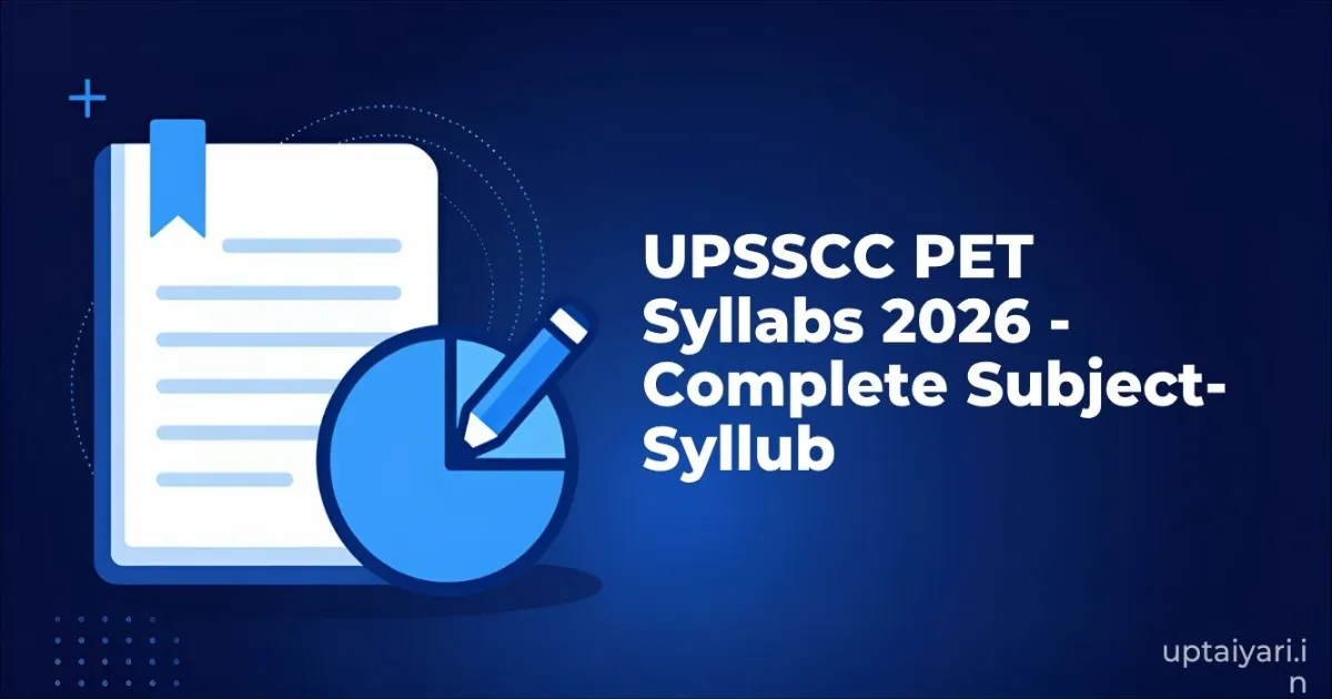 UPSSSC PET Syllabus 2026 Subject-Wise Topics & Marks