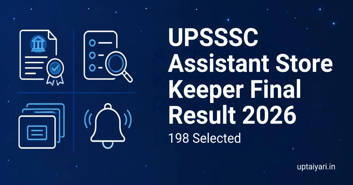 UPSSSC Assistant Store Keeper Final Result 2026