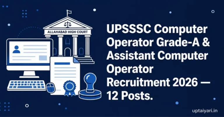 UPSSSC Computer Operator Grade-A Recruitment 2026