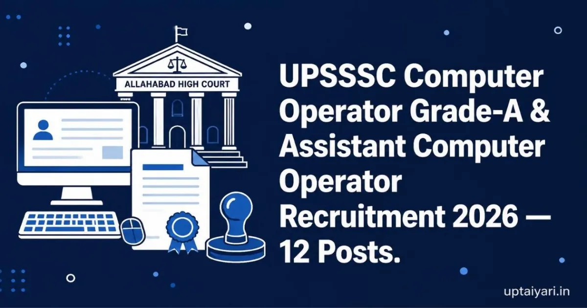 UPSSSC Computer Operator Grade-A Recruitment 2026