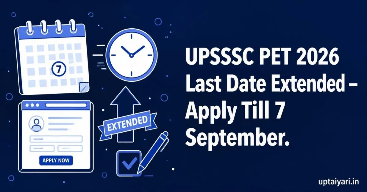 UPSSSC PET 2026 last date extended