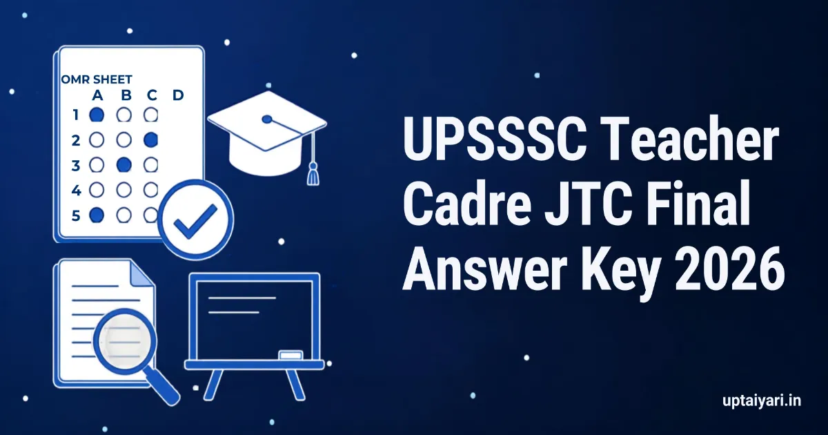 UPSSSC Teacher Cadre JTC Final Answer Key 2026